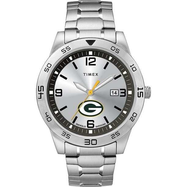 Timex Tribute Nfl Citation Reloj Para Hombre De 42 Mm - Green Bay Packers Con Banda De Expansión De Acero Inoxidable