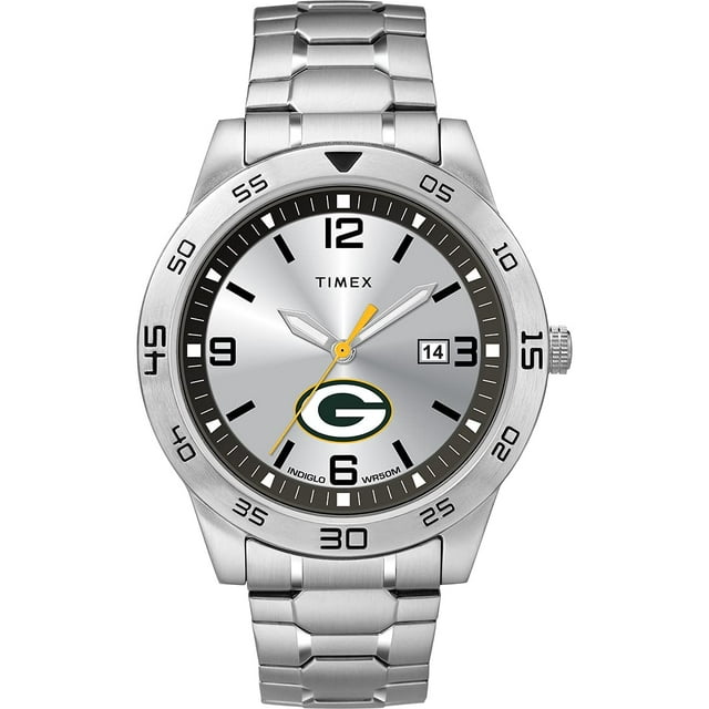 Timex Tribute Nfl Citation Reloj Para Hombre De 42 Mm - Green Bay Packers Con Banda De Expansión De Acero Inoxidable