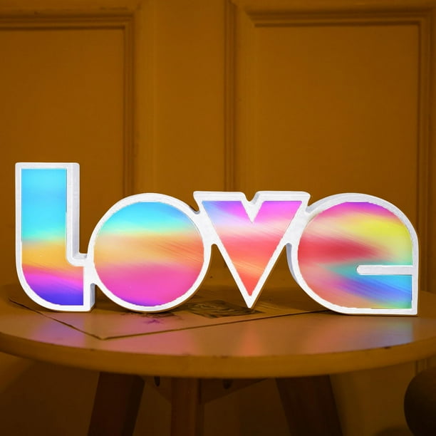 Guirnalda Decorativa Led de Colores, Caja de Confesiones para Propuesta de Matrimonio En San Valentín, Letras Inglesas, Lámpara Modeladora