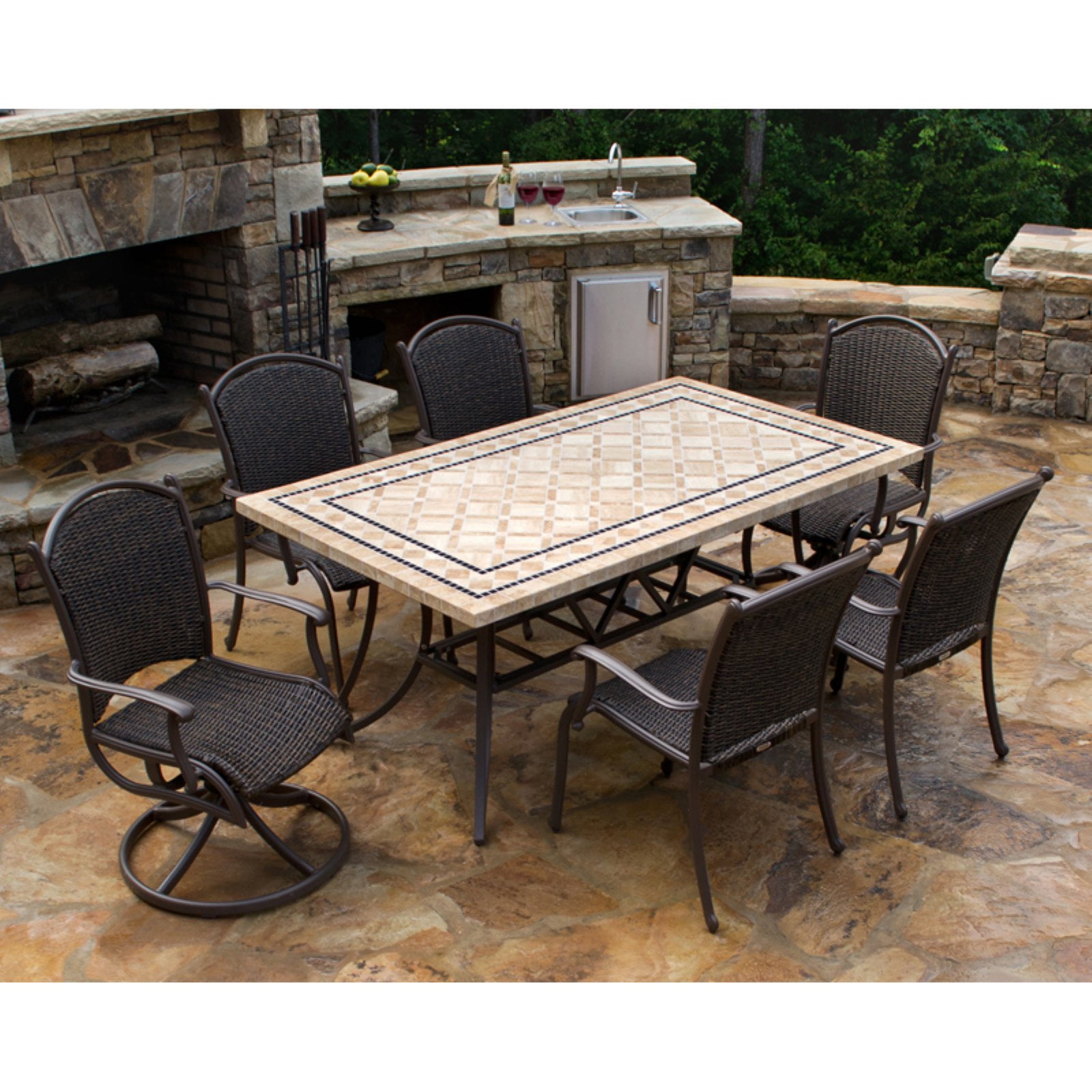 Tortuga Outdoor Marquesas Aluminum 7 Piece Patio Dining Set