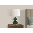 thumbnail image 2 of Monarch Specialties Lighting, 24"h, Table Lamp, Green Glass, Ivory / Cream Shade, Contemporary, 2 of 4