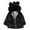 Black, variant on BULLPIANO Toddler Girls Winter Fleece Coats Jacket Kids Thicken Hooded Faux Jacket Baby Warm Outwear