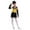 Yellow&Black, variant on Haitryli Big Girls Sparkly Tuxedo Bodysuit Outfits Fringe Latin Dance Leotard with Gloves Hat Ballroom Dancing Costume Blue&Black 12