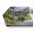 thumbnail image 3 of Glacier National Park Soft Flannel Fleece Throw Blanket, Peaceful Nature Scene from Montana Mountains Lake and Sun in Sky, Cozy Plush for Indoor and Outdoor Use, 70" x 90", Multicolor, by Ambesonne, 3 of 6