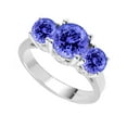 thumbnail image 4 of Sterling Silver with Natural Tanzanite Three Stone Ring, 4 of 5