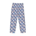 thumbnail image 3 of Vsdgher white Skull blue daisy Print Mens Pajama Pants Sleep & Lounge Pants, PJ Bottoms With elastic waistb and Pockets, 3 of 5
