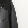 thumbnail image 4 of Women's Jacket with Collar Long Sleeve Zipper Pocket Double sided Motorcycle Style Spring New Style Jacket black L, 4 of 5