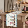 thumbnail image 2 of Table Runners 72 Inches Long Dress Scarves, Easter Farmhouse Kitchen Table Runner, Coffee Tablerunners, Spring Rabbit Ear Gnomes Eggs Floral Lattice 14x72 Inch, 2 of 9