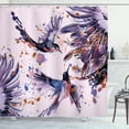 thumbnail image 1 of Ambesonne Hummingbird Shower Curtain, Art Lily Flowers Birds, 69"Wx84"L, Lavender Rose, 1 of 3