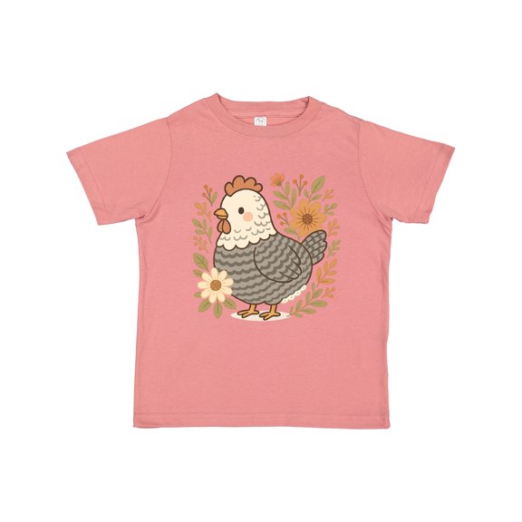 Inktastic Chicken Flowered Cottagecore Girls Toddler T-Shirt