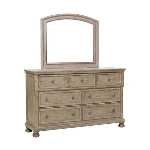 Bethel Collection: Transitional Mirror with Wire-Brushed Gray Finish