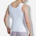 thumbnail image 4 of Men Body Shaper Vest Tight Tank Top Compression Shirt Tummy Control Underwear Shapewear Body Shaper Vest Compression,White,XXXXL, 4 of 5