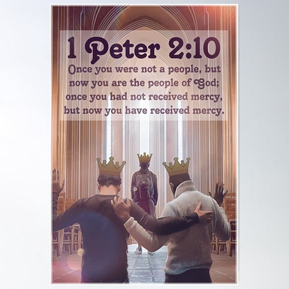 1 Peter 2:10 Poster Wall Art, Modern Wall Decor For Living Room Bedroom, 8x12 UNFRAMED