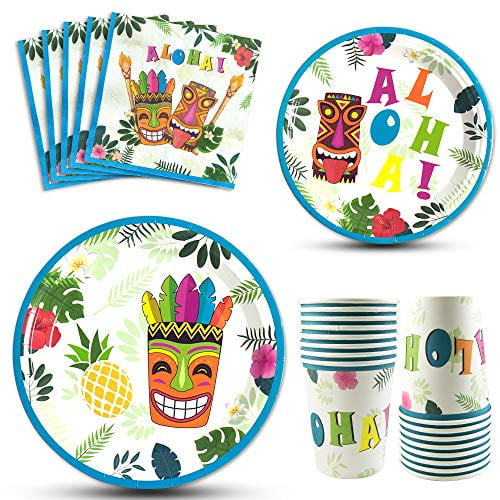 Details about   Tropical Party PackPlates Cups Napkins BBQ Birthday Decorations 