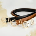thumbnail image 2 of 3 Pack Women's Leather Belts for Jeans Dresses Ladies Waist Belt with Fashion Gold Buckle, 2 of 5