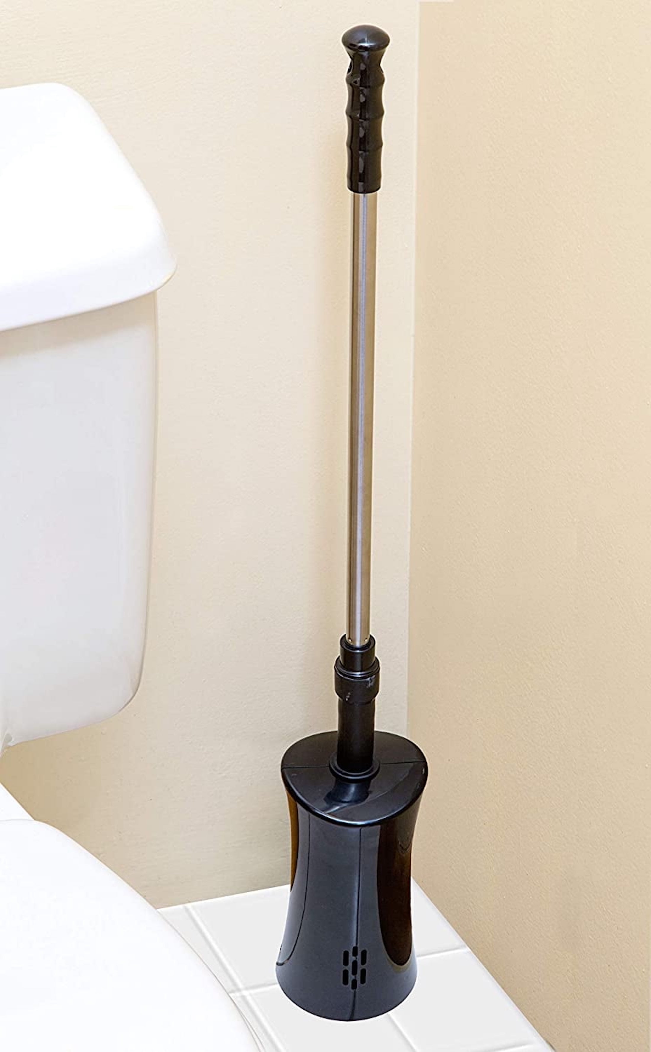 (3 pack) ToiletShroom Plunger with Stainless Steel Handle and Caddy Holder, 2 Piece