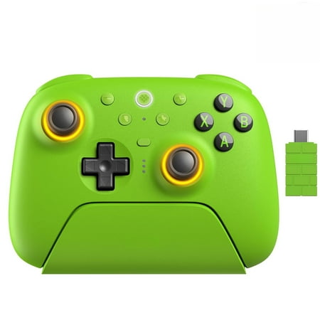 Wireless Controller for Windows, Android,Steam Deck, TMR Joysticks, 1000Hz Polling Rate, Tactile/Hall Triggers - Green