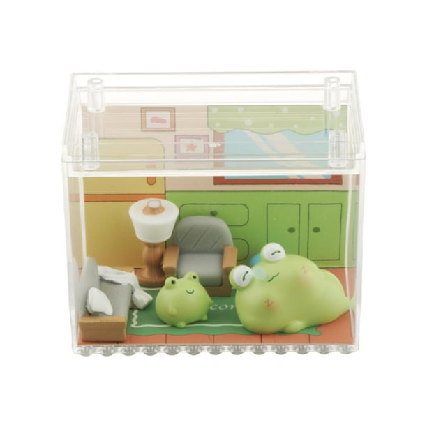 Figuras de rana en miniatura, esculturas de animales, regalo de escritorio, centro de mesa de interior Con sofá