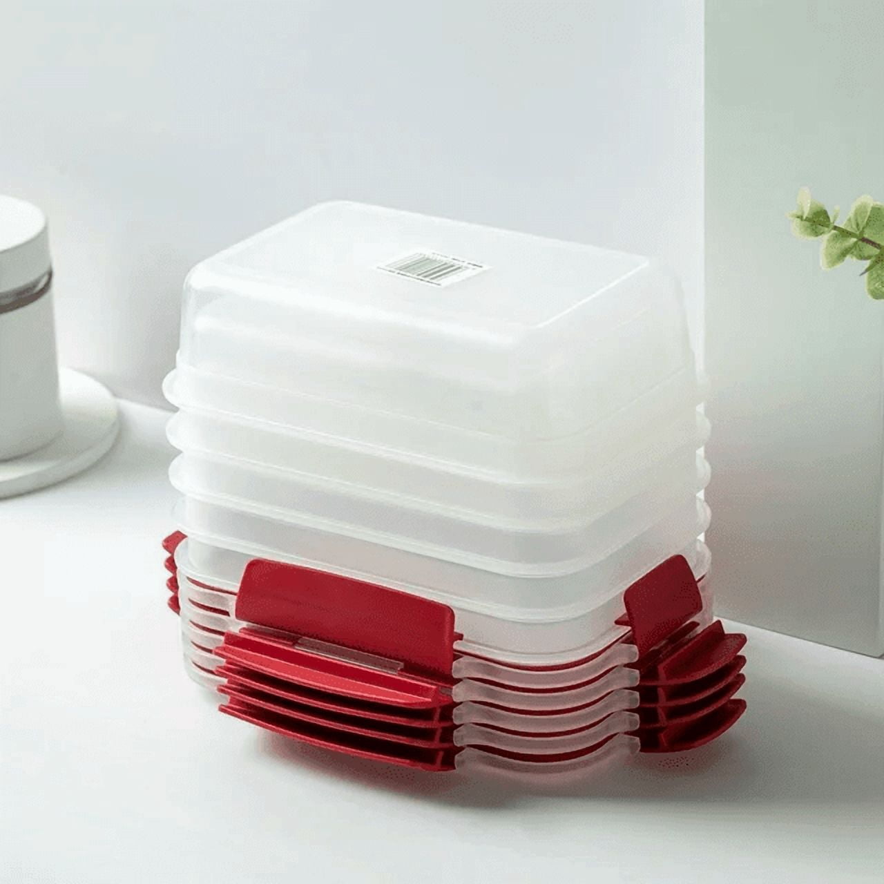 5-Piece Stackable Food Storage Containers Set, Airtight Leakproof BPA-Free Plastic Containers with Locking Lids, for Meal Prep, Pantry Organization & Kitchen Storage