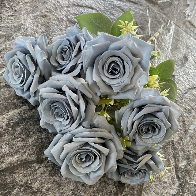 Ramo de rosas de tela abrasiva para decoración de bodas, hoteles, guía de ruta para el hogar, ramo de flores falsas, ramo de rosas de simulación