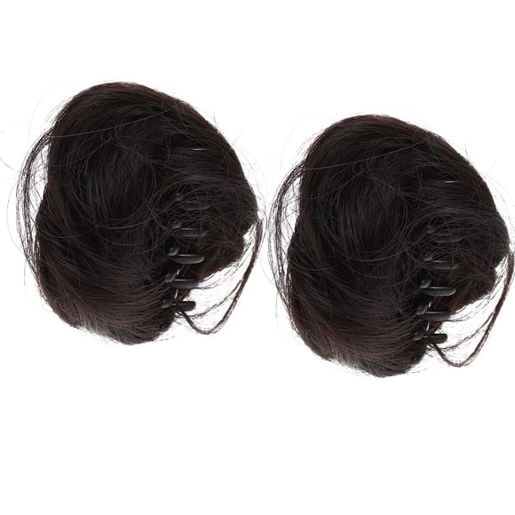 Minkissy 2Pcs Hair Pieces for Women High Temperature Fiber Round Shape for Dancing and Special Occasions