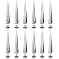 thumbnail image 1 of Bamboohart 10pcs Silver Cone Spikes Punk Rivets Metal Rivets Screwback Studs Metal Spikes for DIY, 1 of 10