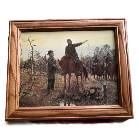 American Civil War Painting Print. Robert E Lee, Stonewall Jackson, Chancellorsville. Patriotic Wall Decor, Wall Art.