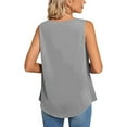thumbnail image 4 of IROINNID Basic Tank Tops For Women Versatile Sleeveless Elegant Round Neck Solid Color T-Shirt Clearance, 4 of 6