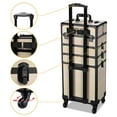 thumbnail image 2 of Byootique Rolling Makeup Train Case w/ Cube Case Cosmetic Organizer Travel, 2 of 9