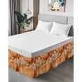 thumbnail image 4 of Marble Burnt Orange Wrap Around Bed Skirts for Queen Bed 18" Drop,Bed Skirt with Adjustable Elastic Belt Dust Ruffle Bed Valance for Bedroom Hotel Modern Abstract Ink Painting Luxury Bed Frame Cover, 4 of 7