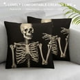 thumbnail image 3 of JRXY Skull Goth Funny Farmhouse Throw Pillow Covers Fall Skeleton Pillow Case Soft Pillowcase Cushion Covers for Sofa Bed Bedroom Car Chair Living Room Home Decorative White, 3 of 5
