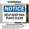 thumbnail image 3 of (2 Pack) Help Keep This Place Clean OSHA Notice Sign 14 Inch X 10 Inch Vinyl Label Decal Sticker Weather Resistant, UV Protected for Workplace, Business, and Construction Site, Made in, 3 of 7