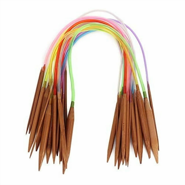 Juego de agujas de tejer Hilitand Bamboo, 18 piezas, 2.0-10 mm con funda