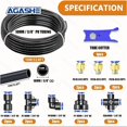 thumbnail image 2 of 17Pcs AGASHE PU Tubing Quick Connect Air Hose Fittings Kit: 4/6/8/10/12mm, universal thread, quick release. Metal & PVC straight, 2 of 5