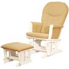Deluxe Glider With Ottoman - White/beige