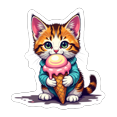 thumbnail image 4 of Cartoon Cat Stickers, Waterproof Cat Sticker for Water Bottle Laptop Phone Cases Planner Skateboard Luggage Helmet Party Favor Decor, Ideal for Adults Teens Teacher Rewards, 4 of 9