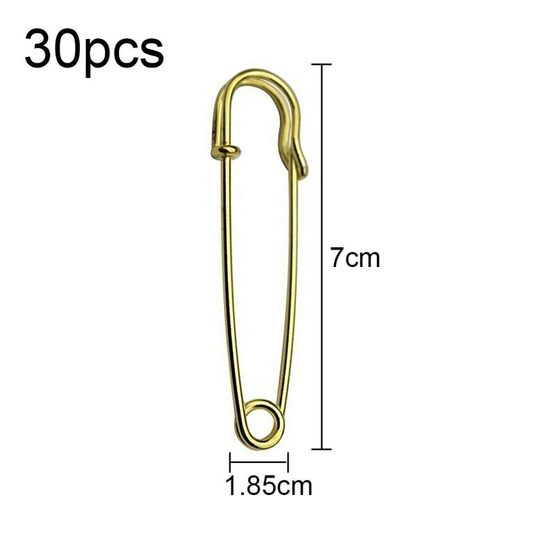 Pack of 30 Safety Pins , Heavy Duty Blanket Pins Bulk Steel Spring Lock Pins  Fasteners for Blankets Crafts Skirts Kilts Brooch Making, 