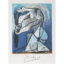 Pablo Picasso Ne Se Tordant les Chevaux- Lithograph on Paper 29 In. x 22 In. - Blue- Black- Gray