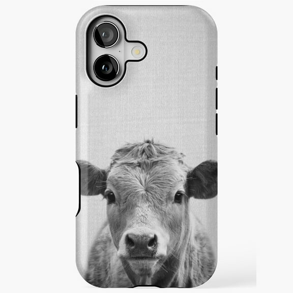 Cow Black and White Farm Animal Art iPhone Case 17 16 15 14 13 12 11 Pro Max
