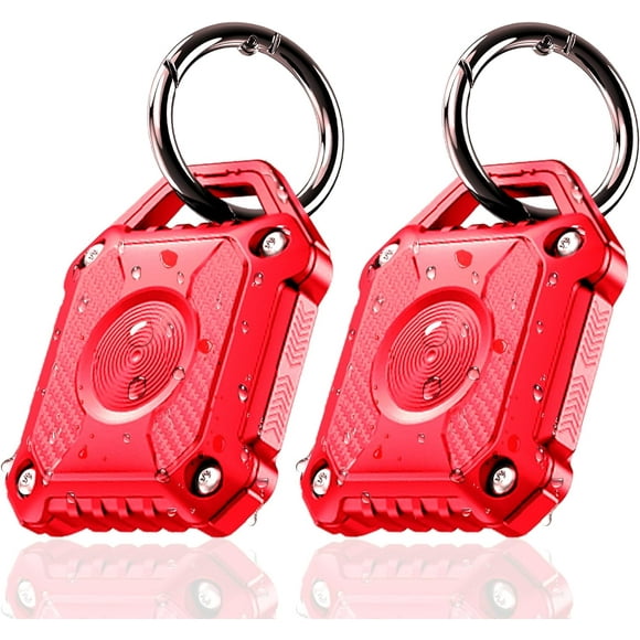 HAHDAXIA Support pour Airtag, Lot de 2, Étanche IP68 pour Airtag. Porte-Clés, Porte-Clés Airtag en TPU Rigide, Protection Complète à 360°, Support pour Apple Tag avec Anneau à Clé pour Apple Airtag. (Rouge Lot de 2)