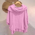 thumbnail image 2 of Women's Casual Shirt Pure Color Crinkle Collar Blouse Long Sleeve Spring Fall Tops Loose Fit Comfortable Daily Wear, 2 of 2