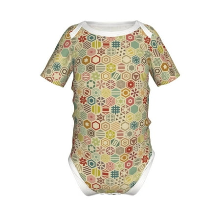 

Gaeub Retro Geometry Print Infant Climbing Onesie Toddler Outfit Newborn Baby Bodysuit Baby Boy Girl Clothes -9M