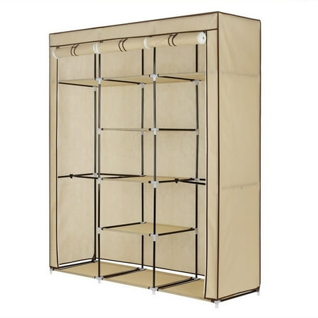 Homegear Triple Fabric Portable Wardrobe Closet Clothes Storage Homegear Triple Fabric Portable Wardrobe Closet Clothes Storage Rack Cream
