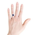 thumbnail image 4 of ANGARA Lab Grown 2 Ct Oval Blue Sapphire Halo Engagement Ring for Women in 14K White Gold (Size-9x7mm) | September Birthstone, Anniversary, Jewelry Gift for Women | Lab-Grown Blue Sapphire Ring, 4 of 8