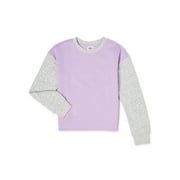 Athletic Works Girls’ Fleece Crewneck Sweatshirt, Sizes 4-18 & Plus