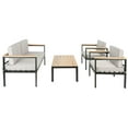 thumbnail image 3 of SAFAVIEH Hendor Outdoor Patio 4 Piece Conversation Set, Black/Grey, 3 of 8