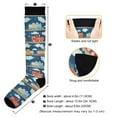 thumbnail image 3 of FORMRS Womens Knee High Socks Casual Long Thick Travel Daily Wear, 1 Pair, Blue Cute Train Pattern, 3 of 6