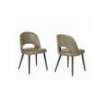 thumbnail image 6 of Portia Mushroom Gray Faux Leather Dining Chairs w Black Metal Legs Set of 2, 6 of 6