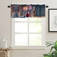 thumbnail image 7 of Santa Claus Kitchen Curtains and Valances Set, Reindeer Fireworks Tree Christmas Dreamy Rod Pocket Window Valance 18 Inch Window Curtain Panels for Living Room Bedroom Laundry, 27.5x36in, 3 Pieces, 7 of 7