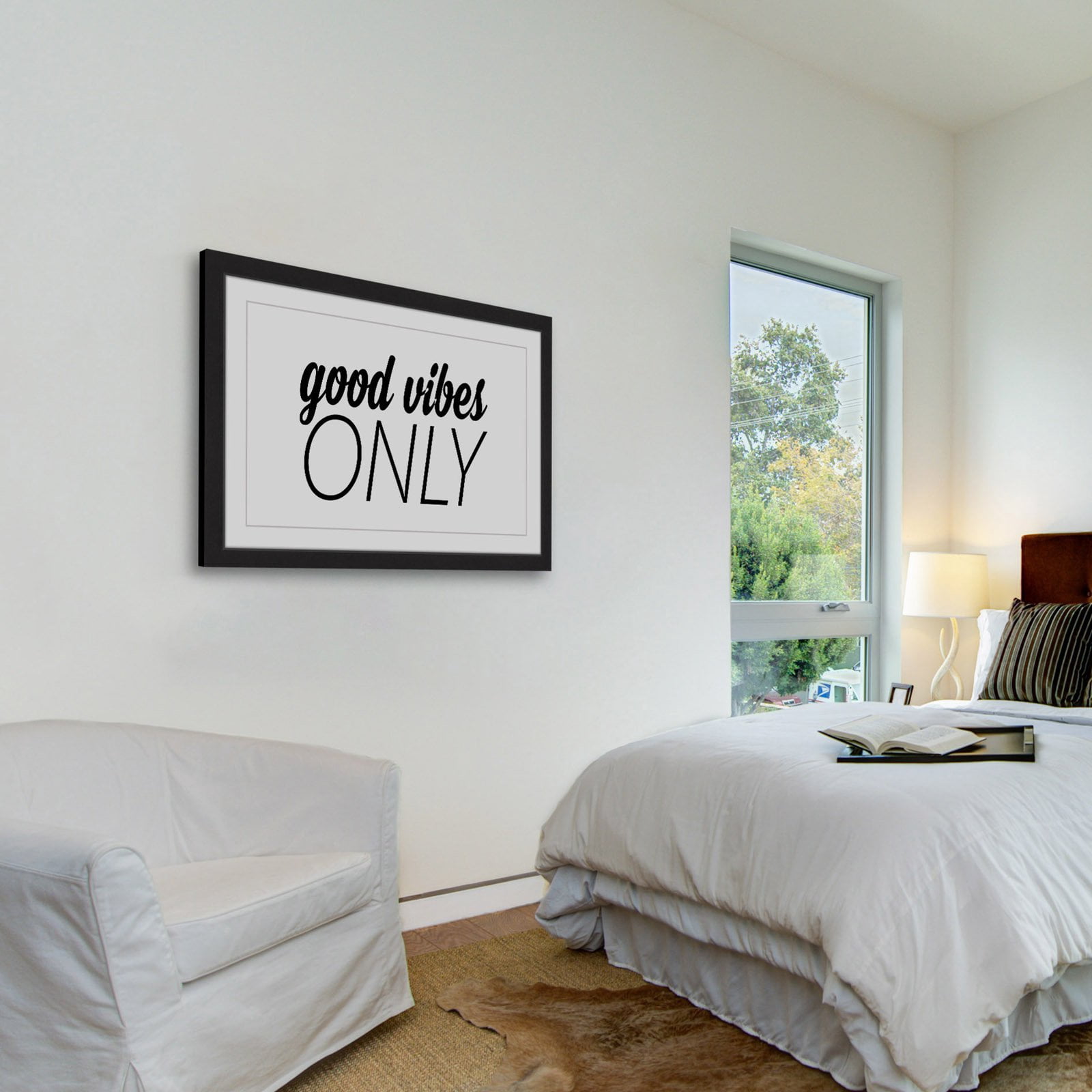 Marmont Hill "Good Vibes Only" by Diana Alcala Framed Painting Print